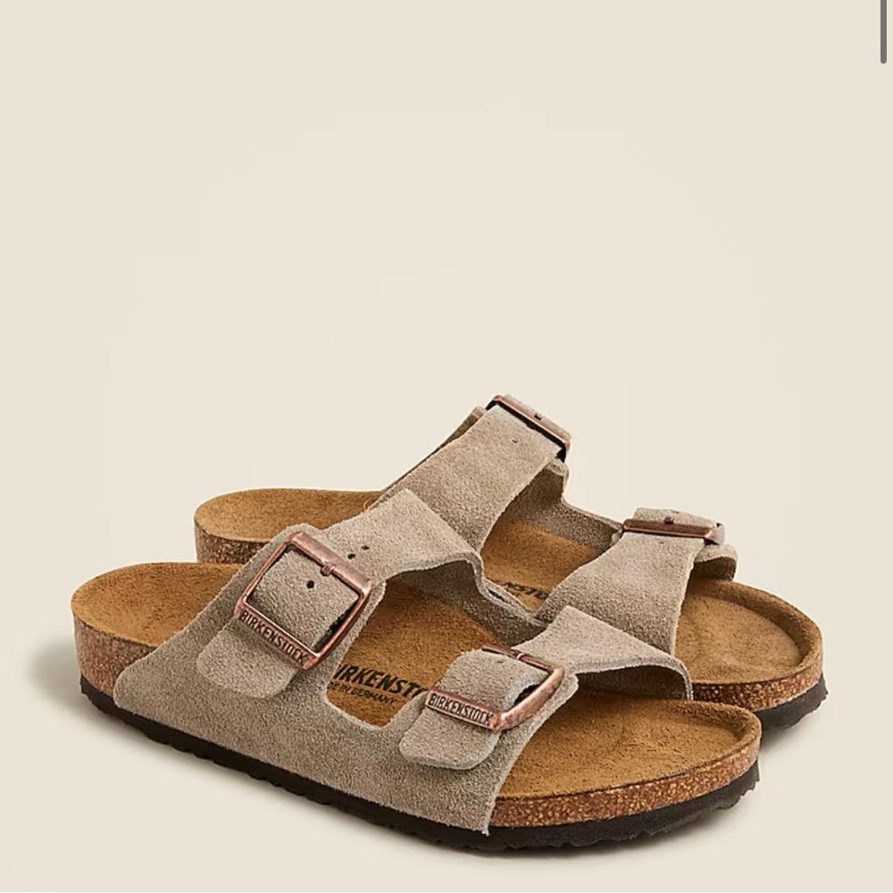 Birkenstock Kids Arizona Suede Sandals Taupe